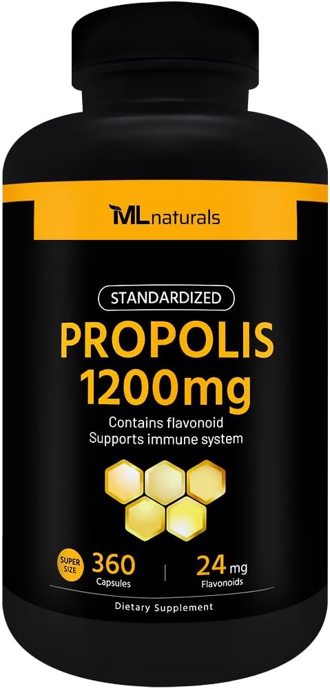 Standardized Propolis 1200 mg 360 Vegetable Capsules.