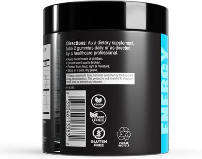 Pre Workout Gummies, Supports Energy Levels, Boosts Performance, Beta Alanine, Green Tea Extract, Nootropic Blend for Focus, Natural Beet Root, Blue Raspberry, 60 Gummies, 30 Servings