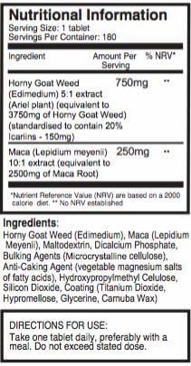 pureclinica 10X Horny Goat Weed Extract (3750mg) Maca Extract (2500mg) x 1080 Tablets (6 Bottles of 180) -10 X More Icariins and Maca