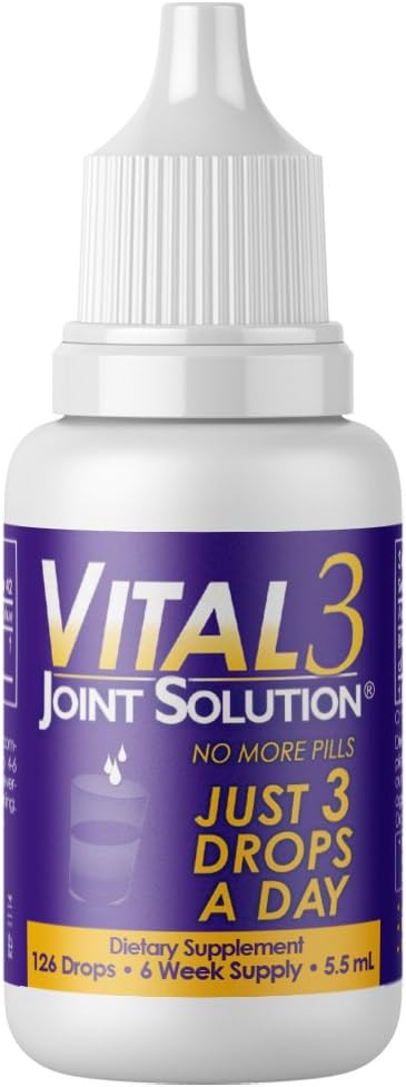 Vital 3 Joint Solution Clinically Proven Liquid Knee Relief Supplement Biologically Active Fragments of Collagen Type II-n1 Supports Joint Flexibility and Mobility