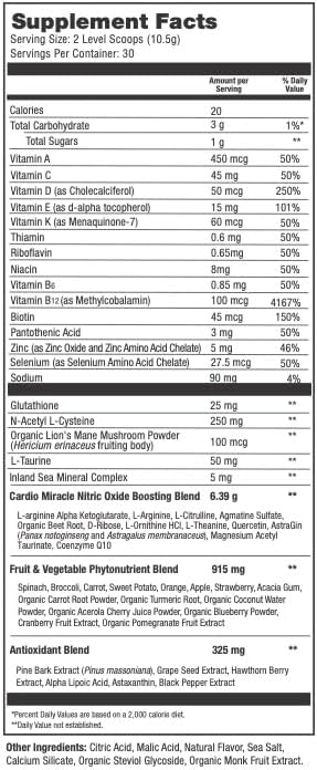 The Complete Nitric Oxide Solution - Nutritional Heart Healthy L-Arginine and Organic Beetroot Drink Mix, 30 Serving Pouch