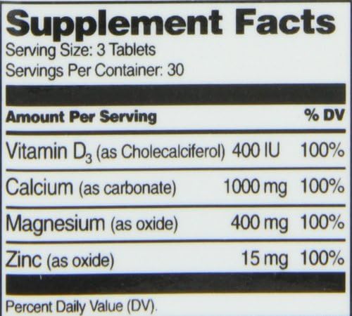 21st Century Cal Mag Zinc +D Tablets, 90 Count (Pack of 2)