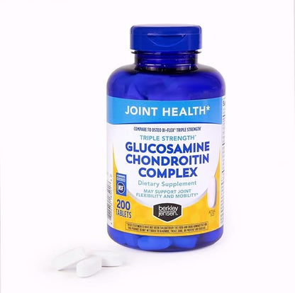 berkley jensen Triple Strength Glucosamine Chondroitin MSM Boswellia Complex 2703 mg, Joint Support Supplement for Women & Men, NSF Certified, 200 Tablets, 100 Day Supply
