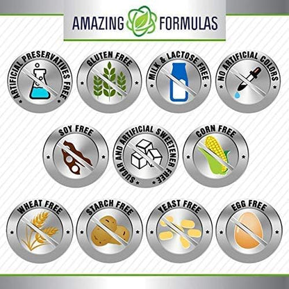 Amazing Formulas Psyllium Husk 750mg 120 Veggie Capsules Supplement | Non-GMO | Gluten Free | Made in USA | Suitable for Vegetarians | 2 Pack