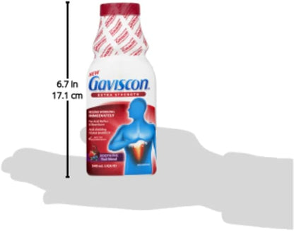 Gaviscon Gaviscon Extra Strength Liquid Fruit | Long-Lasting Acid Reflux and Heartburn Relief | 340ml 1 Count