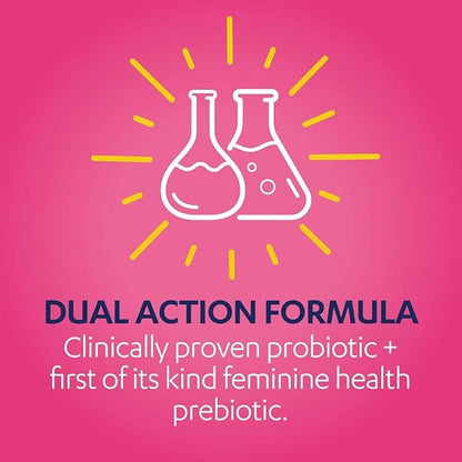 AZO Dual Protection | Urinary + Vaginal Support* | Prebiotic Plus Clinically Proven Women's Probiotic | Starts Working Within 24 Hours | Non-GMO | 30 Count (Pack of 2)