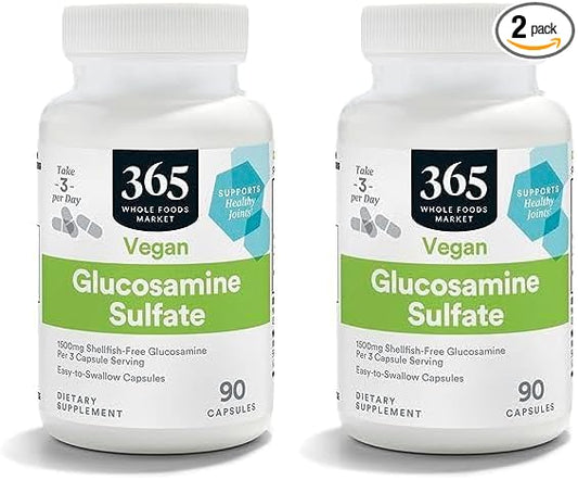 365 by Whole Foods Market, Glucosamine Sulfate 1500 Mg, 90 Veg Capsules (Pack of 2)