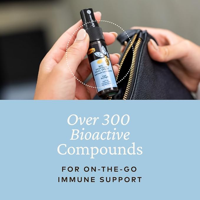 Comvita Bee Propolis Throat Spray - Natural Immune Support, Soothing Mint Flavor with New Zealand UMF 10+ Manuka Honey, Antioxidant, Dietary Supplement - 0.7 fl oz