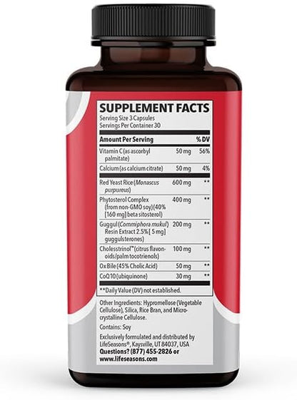 Choles-T - Cholesterol Support Supplement - Promotes Healthy Heart & Liver Function - Maintains Normal Levels - Red Yeast Rice, CoQ10, Guggul & Phytosterols - 90 Capsules