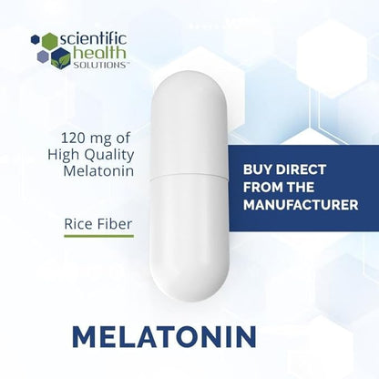 Melatonin 120mg | Single-Dose Melatonin in Easy-to-Swallow Capsules | Vegan, Non-GMO & Gluten-Free | US-Made Extra Strength Melatonin