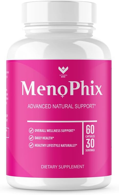 (3 PACK) MenoPhix Menopause Natural Support Capsules - Meno Phix Supplement, Meno Phix Menopause, MenoPhix Supplements for Women Natural Support, MenoPhix Reviews (180 Capsules) 3 Month Supply
