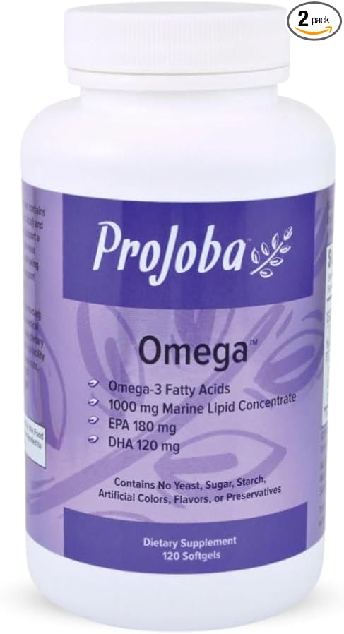 Youngevity Projoba Omega™ - 1000 mg Omega-3 - High-Potency - 180 EPA & 120 DHA to Promote Brain and Heart Health -120 Softgels (Pack of 2)