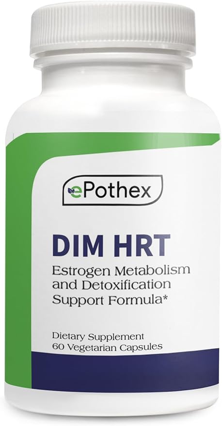 DIM HRT - Estrogen Metabolism + Detoxification Support Formula for Men and Women | DIM + SGS TrueBroc | Hormone Balance, Menopause, Hot Flashes Relief | Gluten-Free, Non-GMO | 60 Capsules