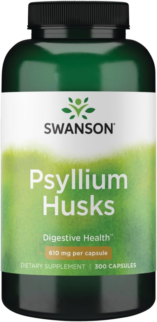Swanson Psyllium Husk Dietary Fiber Supplement 610 mg 300 Capsules