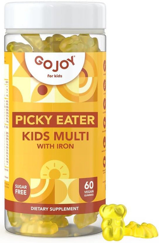 Picky Eater Kids Multivitamin Gummies with Iron - Sugar Free Chewable Iron Supplement for Toddlers & Children 3 & Up - Essential Kids Vitamins for Growth & Development