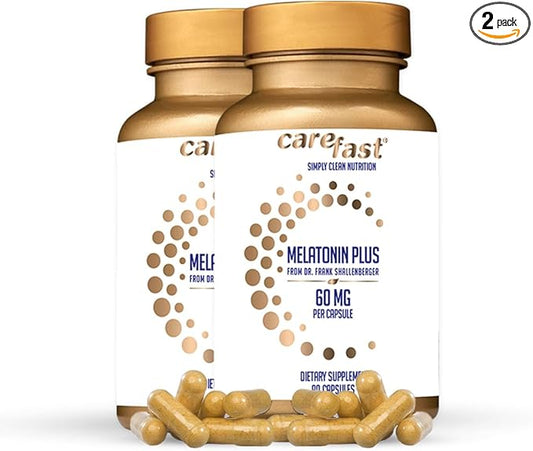 Melatonin Plus - High-Dose 60mg Melatonin with Zinc & Magnesium for Better Absorption - for Holistic Wellness - 180 Veggie Capsules