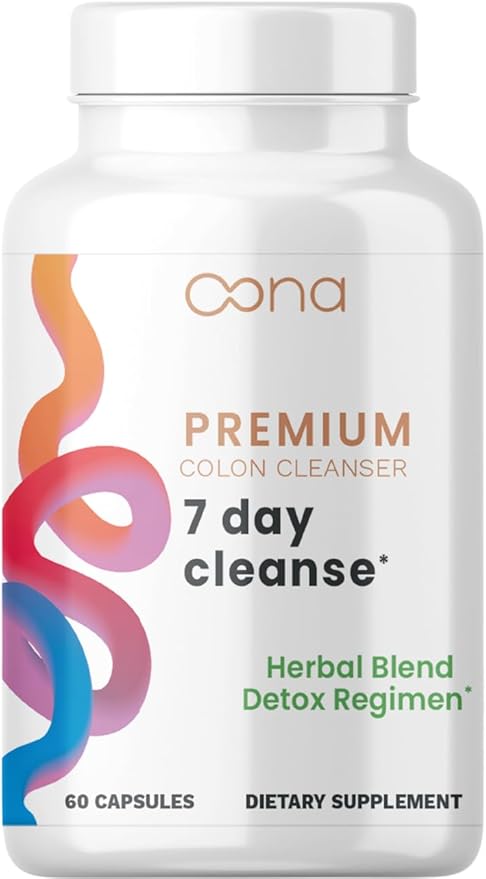7 Day Advanced Colon Cleanse, Prebiotics & Natural Herbs, Supports Detox & Gut Flora for Women & Men, with Cascara Sagrada, Black Walnut Hulls & Black Cohosh, 30 Capsules 1-2 Daily | 7 Day Cleanse