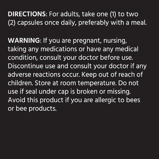 Standardized Propolis 1200 mg 180 Vegetable Capsules. Supports Immune System.