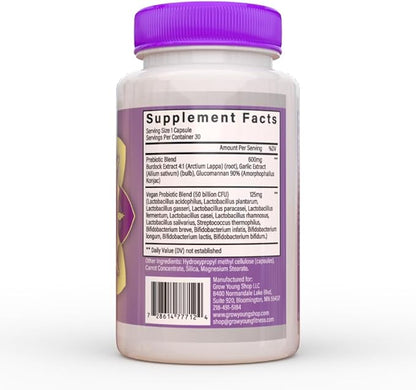 Grow Young Fitness Daily Probiotic + Prebiotic Fiber Supplement, Supports Digestive Health (1 Pack, 30 Servings)