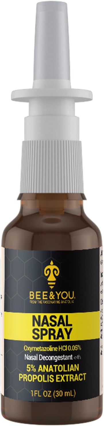 Bee and You Natural Propolis Nasal Spray 1 Fl oz | Congestion Relief Alcohol Free Medical Grade Propolis Nose Drops, Sinus Relief, Allergy, Nasal Moisturizing Spray Nasal Spray, 1 fl oz (Pack of 2)