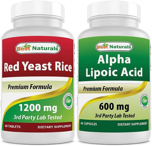 Best Naturals Red Yeast Rice 1200 Mg & Alpha Lipoic Acid 600 mg