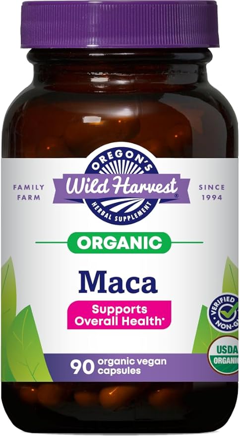 Oregon's Wild Harvest Maca Root | Made with Organic Raw Maca Root and Vegan Capsules, 90 Count