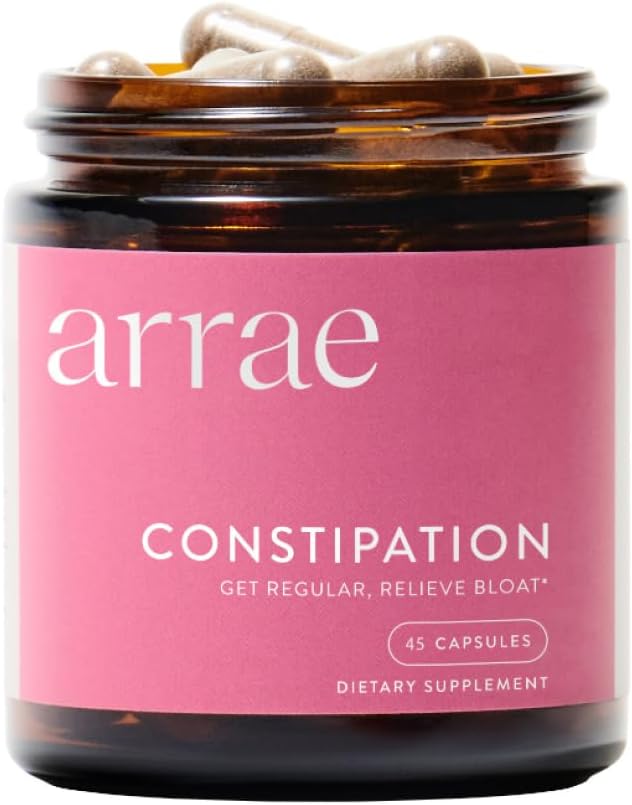Arrae Constipation Relief Capsules – Gentle, Natural Bowel Support – Clinically Proven for Regularity & Comfort – Non-Stimulant, Overnight Relief – 45 Capsules