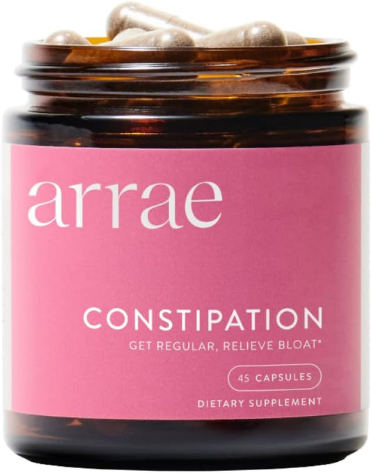 Arrae Constipation Relief Capsules – Gentle, Natural Bowel Support – Clinically Proven for Regularity & Comfort – Non-Stimulant, Overnight Relief – 45 Capsules