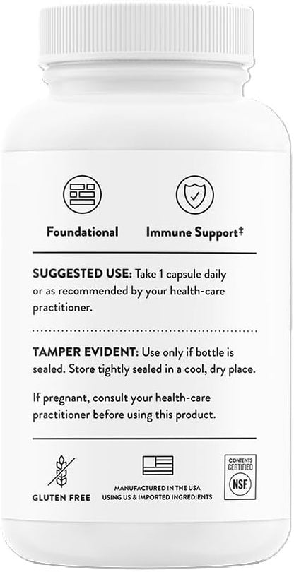 THORNE Zinc Bisglycinate 30mg - Daily Support for Skin, Eye & Immune System Health* with Zinc Supplement Capsules - 60 Capsules
