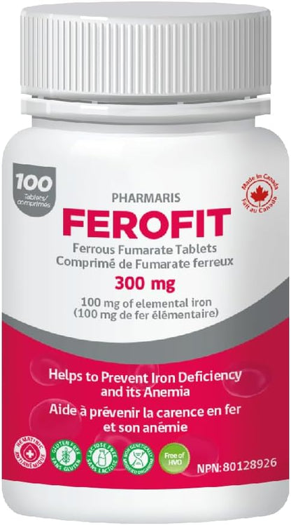 Ferofit - Ferrous Fumarate Tablets 300mg | 100mg of Elemental Iron | Prevent Iron Deficiency Anemia | Prevent Associated Tiredness & Fatigue