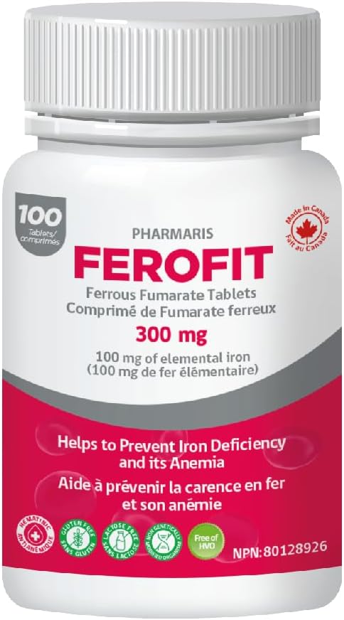 Ferofit - Ferrous Fumarate Tablets 300mg | 100mg of Elemental Iron | Prevent Iron Deficiency Anemia | Prevent Associated Tiredness & Fatigue