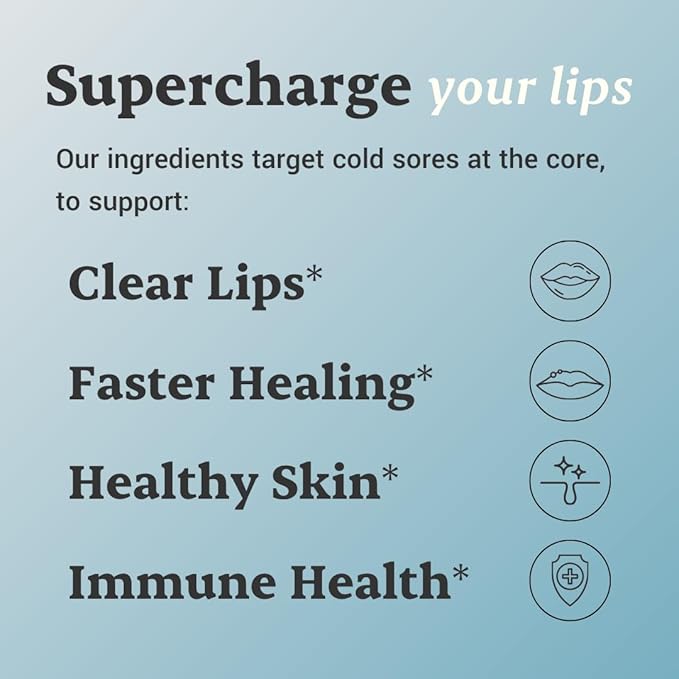 Cold Sore Treatment For Lips With Immune Support | L-Lysine 1000mg Capsules, Chaga, Bee Propolis, Vitamin C, Zinc & Licorice Root Extract | Non-GMO, Vegetarian, 60 Capsules for Men and Women
