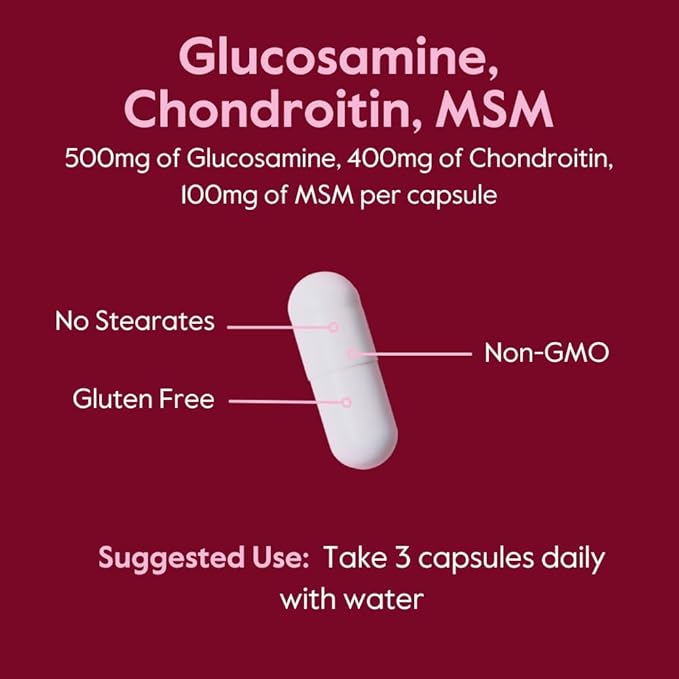 BESTVITE Glucosamine Chondroitin MSM 500/400/100 per Capsule (240 Capsules) with Patented OptiMSM - Maximum Strength Formula for Joint Support - No Stearates - Gluten Free - Non GMO