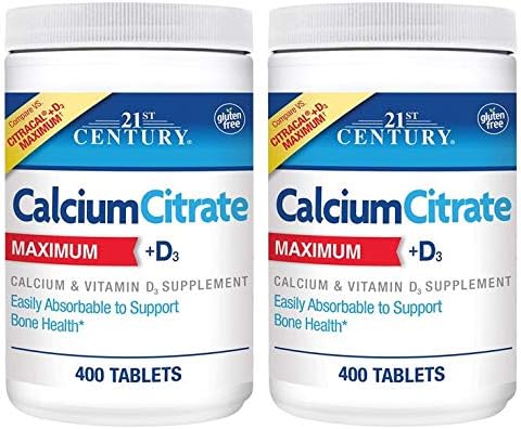 21st Century Calcium Citrate Plus D3 Maximum Tablets, 400 Count, 2 Count