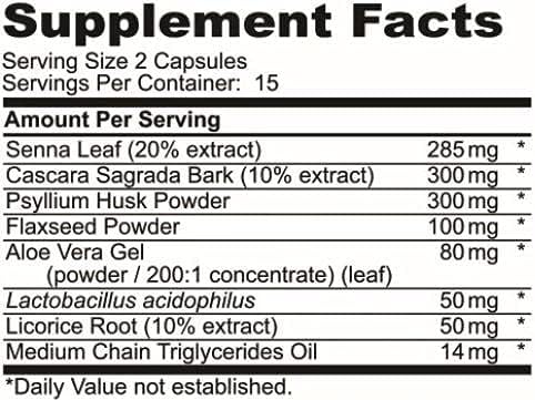 Research Labs 15 Day Colon Cleanse & Detox for Less Bloat Flat Tummy w/Probiotics - 2 Fer 1 - Constipation Relief - Flushes Toxins, Boosts Energy. Clinically Researched Safe and Effective Formula