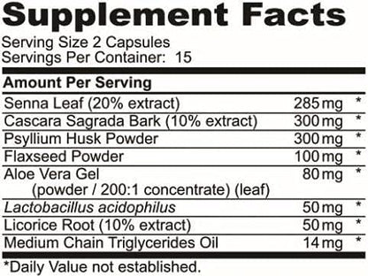Research Labs 15 Day Colon Cleanse & Detox for Less Bloat Flat Tummy w/Probiotics - 2 Fer 1 - Constipation Relief - Flushes Toxins, Boosts Energy. Clinically Researched Safe and Effective Formula