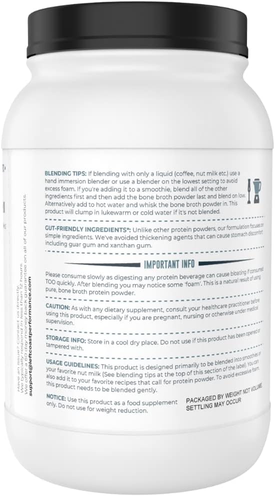Left Coast Performance 2lb Pure Bone Broth and 1lb Multi Collagen Powder