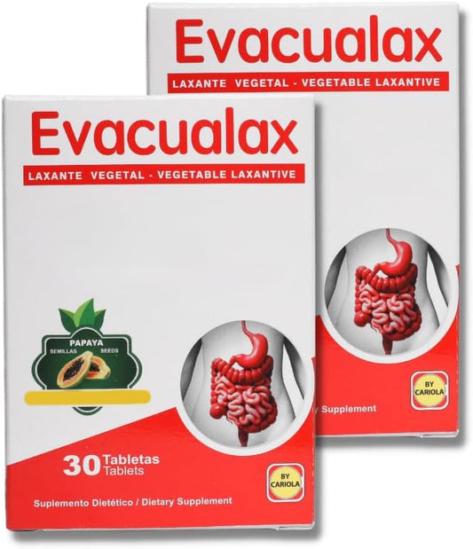Tablets Supplement - Laxative Vegetal 100% Natural - Support Digestion - Constipation Relief - Stool Softener - Intestinal Regularity - Senna Leaves Prune Juice - Pack of 2-60 Tablets