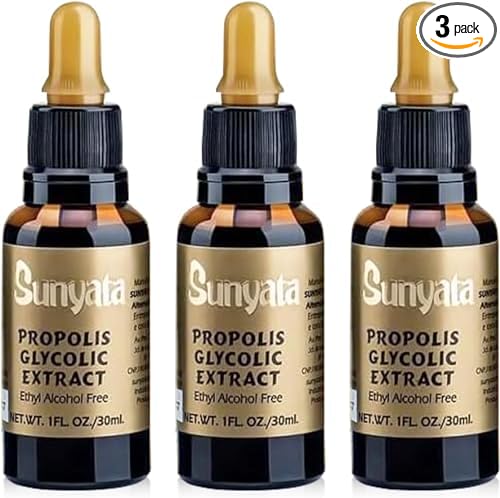 Sunyata Brazilian Green Bee Propolis Liquid Extract – No Alcohol, Natural Immune Support & Antioxidant, 30ML (3 Pack)