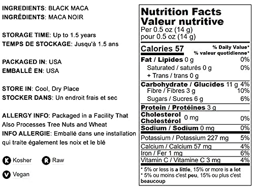 Food to Live - Black Maca Powder, 7 Pounds - Finely Ground Raw Dried Root, Kosher, Vegan, Non-Gelatinized Powder, Bulk. Energizing Superfood Supplement