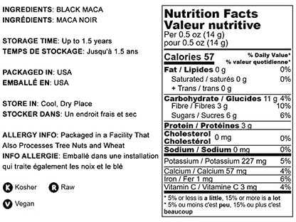 Food to Live - Black Maca Powder, 7 Pounds - Finely Ground Raw Dried Root, Kosher, Vegan, Non-Gelatinized Powder, Bulk. Energizing Superfood Supplement
