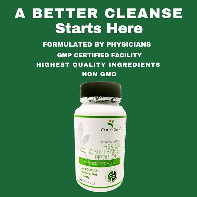 Low FODMAP Herbal Laxative Capsules GLP1 Support Natural Gentle Laxative Pills to Cleanse Colon & Support Digestive System with Probiotics, Psyllium Husk, Senna Leaf & Cascara Sagrada