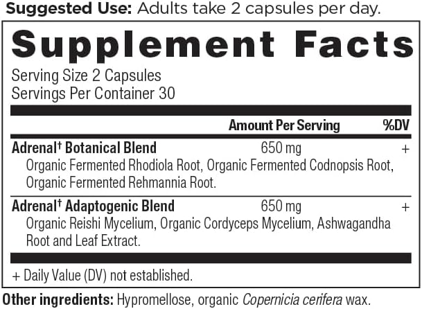 Ancient Nutrition Adrenal Support with Ashwagandha Supplement, Helps Reduce Stress & Fatigue, Paleo and Keto Friendly, Gluten Free, 1300mg, 60 Capsules