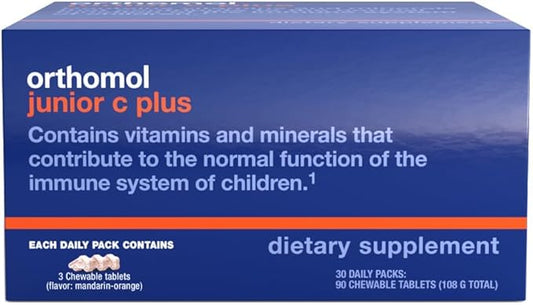 Orthomol Immun Junior C Plus, Kid's Multivitamin, Tangerine Flavor, 30-Day Supply