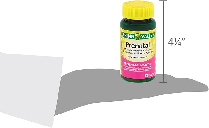 Spring Valley Prenatal Multivitamin 100 Tablets, Prenatal Vitamins for Women, Pregnancy Must Haves Folate Supplement, Bundle with Luall's 45 Diabetes Decoded