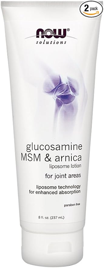 NOW Glucosamine, MSM & Arnica Liposome Lotion, 8-Ounce (Pack of 2)