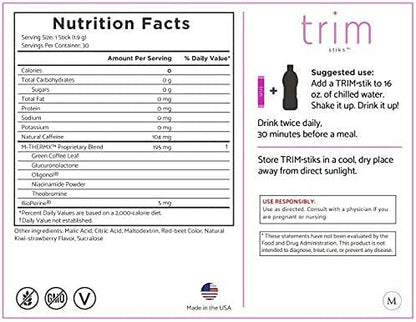 Nu Kai Wellness Trim Stick with Gift, 30 ct.- up to 60 Servings - Delicious Kiwi Strawberry Beverage - Low-Calorie - Formerly Slim Stix