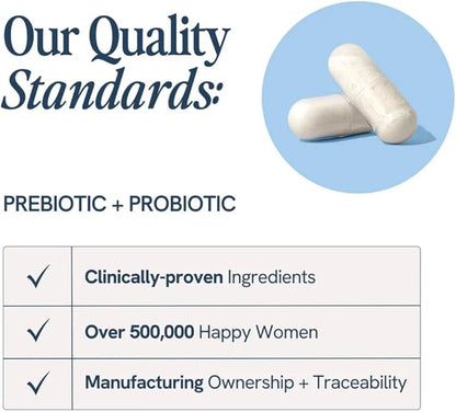 Happy v Dr. Formulated Vaginal Probiotics for Women Odor & Itch Support, Urinary & Gut Health, pH Balance | Womens Daily Probiotic with Patented Prebiotics & Lactobacillus for Feminine Wellness