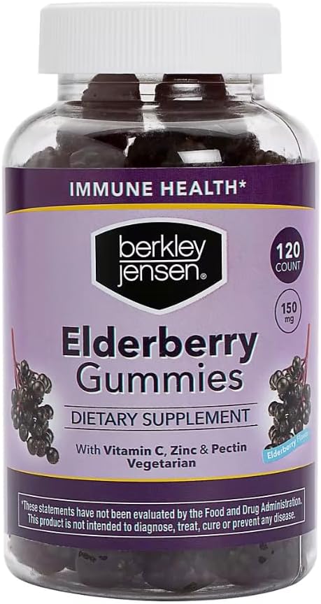 berkley jensen Elderberry Gummies with Vitmain C & Zinc, 120 ct./150mg