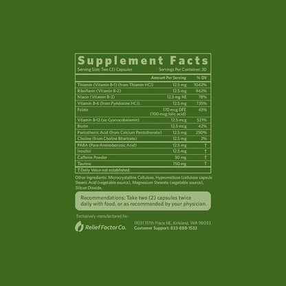 Go Factor Energy Supplement with Vitamin B Complex & Taurine | Natural, Fast Acting, Non-Habit Forming | Enhances Alertness, Boosts Energy, Supports Muscular Efficiency, Aids Recovery - 60 Capsules